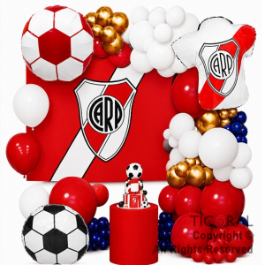 SET DE GLOBOS ARCO XL FELIZ CUMPLEA�OS RIVER (GY7468) 106 UNIDADES